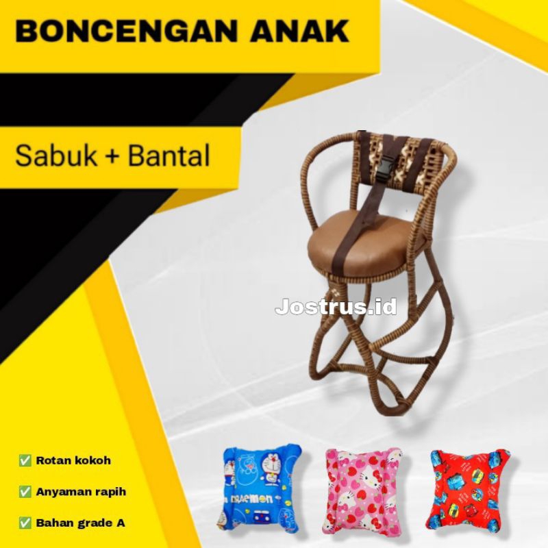 WER PROMO Kursi Rotan Boncengan Anak GRATIS BANTAL STANG Untuk Motor Matic / Tempat Duduk Bayi