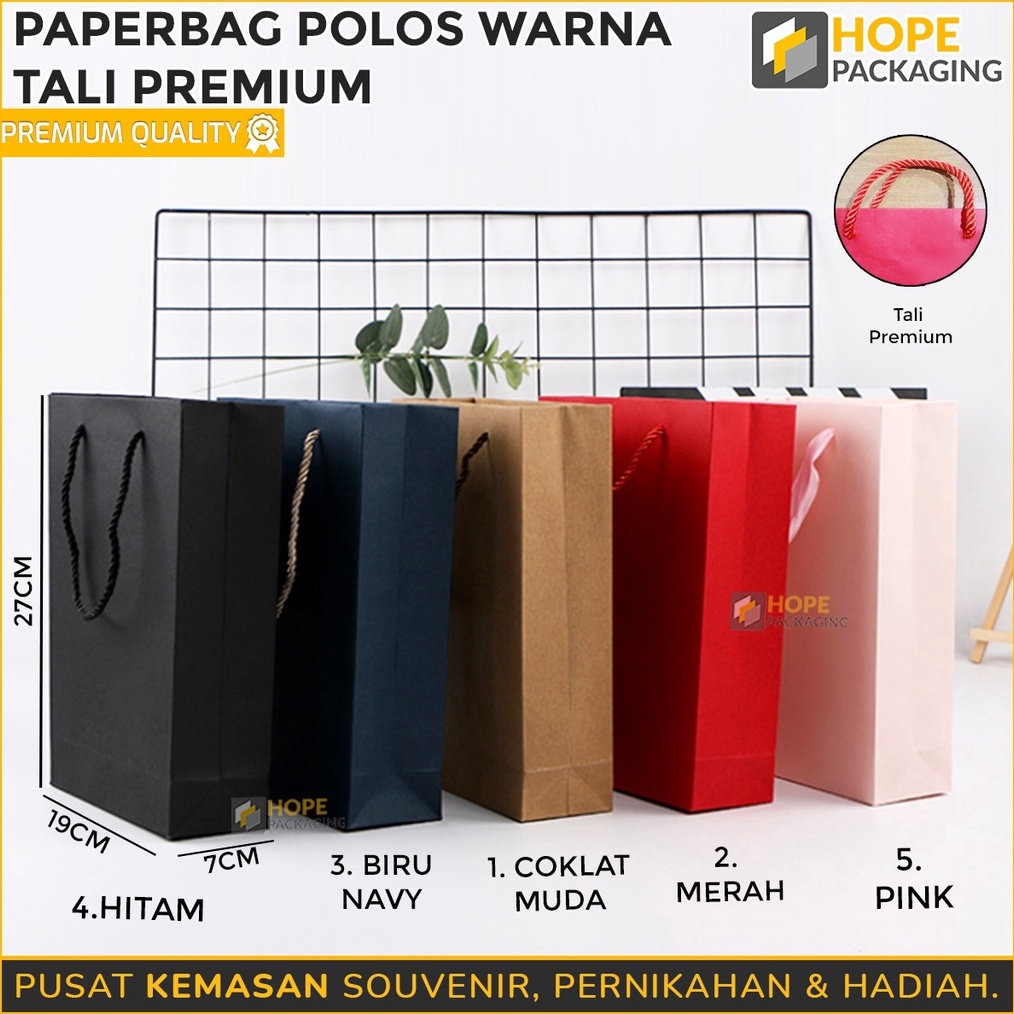 

RAIH DISKON Paper Bag Polos Warna Packaging Hadiah Souvenir Kado Kantong Tas Bingkisan Gift