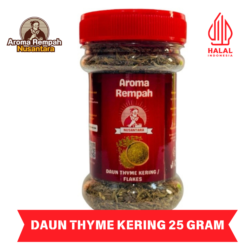 

Aroma Rempah Nusantara - Daun Thyme 25gr Kering Bubuk Flakes - Bumbu Masak Dapur Thyme Leaves Powder Flakes Premium Murni