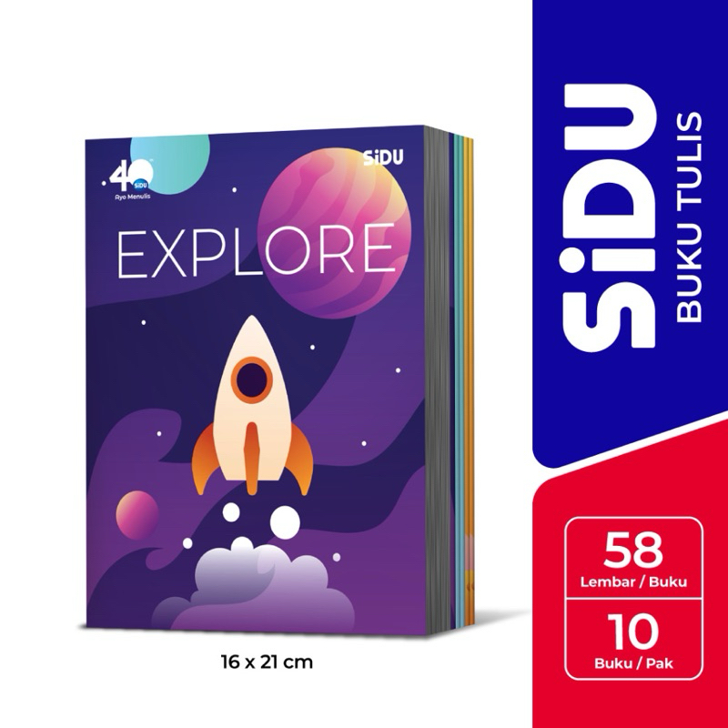 

Buku Tulis Sekolah Merk Sidu 58 Lembar isi 10 Pack