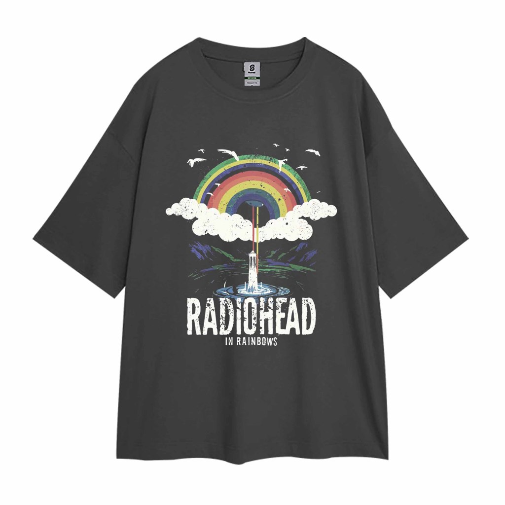 Kaos Radiohead in rainbows Vintage Style Oversize tee