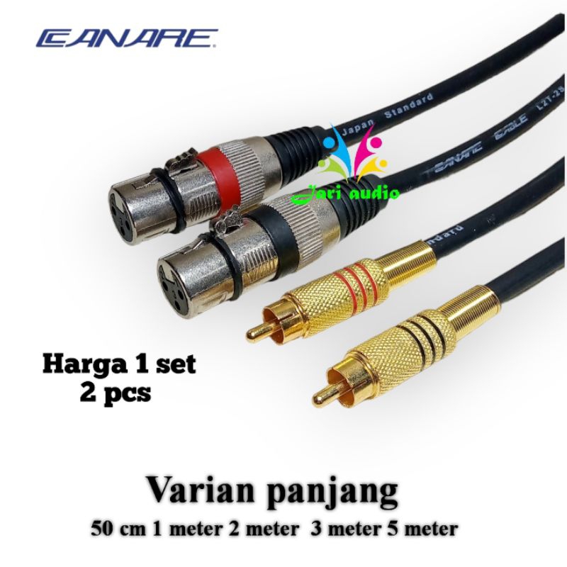 Kabel Audio Mixer ke Power Ampli Jack Canon Xlr Female ke rca Canare