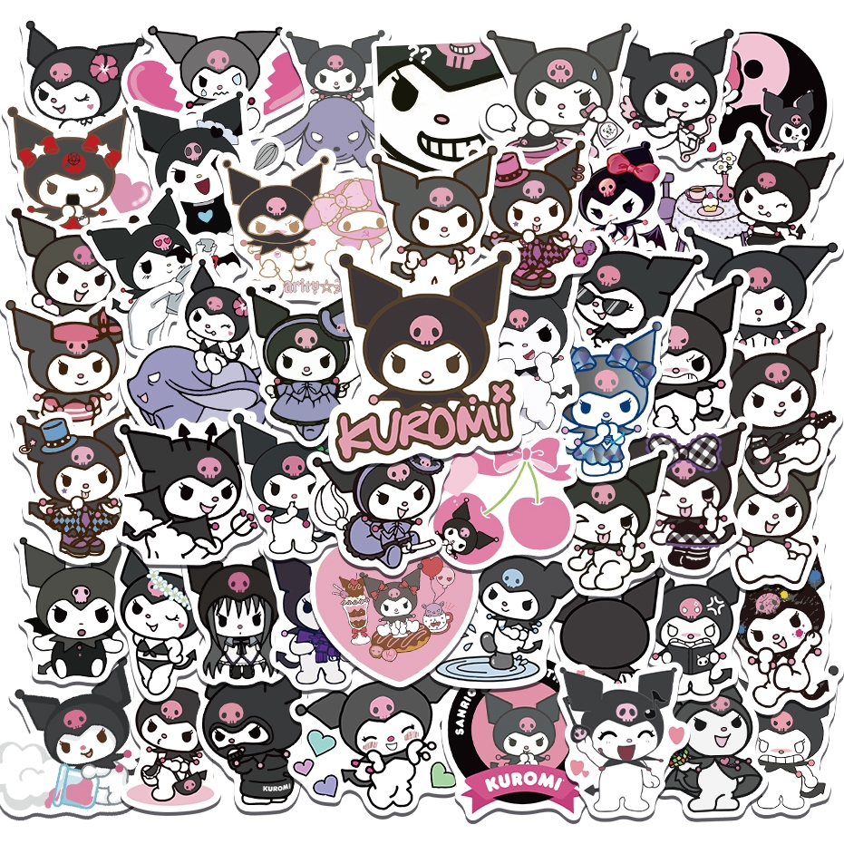 [50Pcs]Stiker Lucu Kawaii Stiker Kuromi Stiker Anime Decal Vinyl Stiker Anti Air- Sticker Aesthetic 