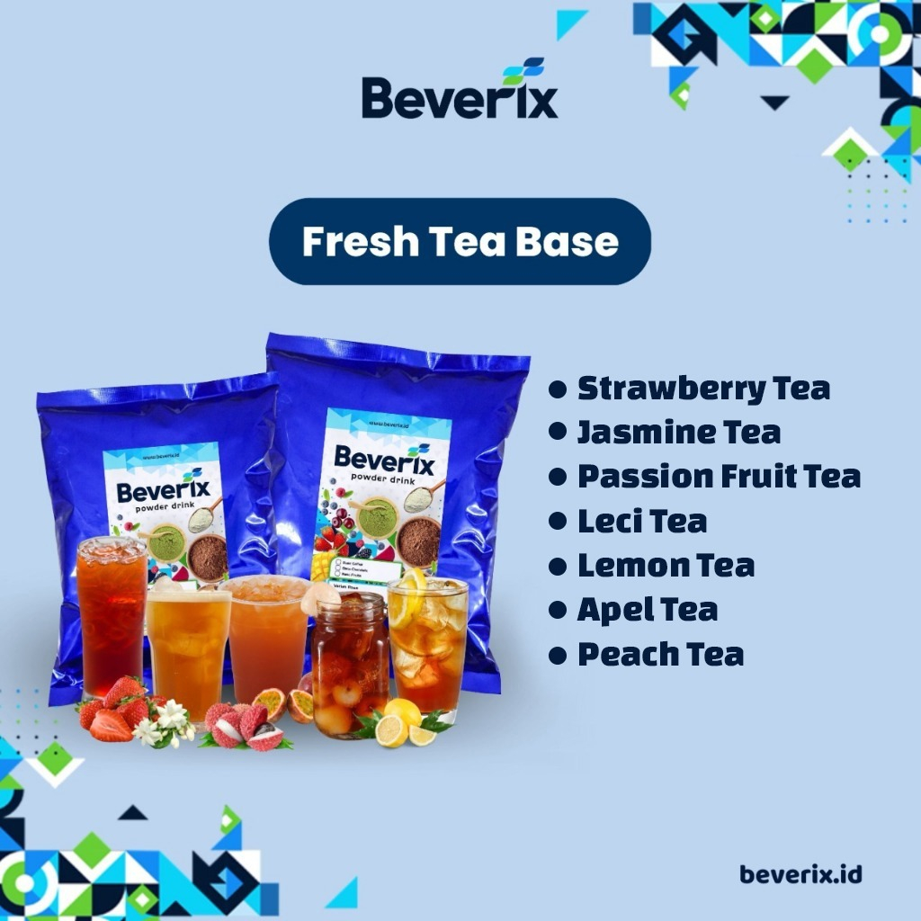 

Bubuk Minuman Teh Jumbo Premium Aneka Rasa Lemon, Leci,Melati,Strawberry, Markisa 2IN1 Siap Pakai Beverix Powder Drink Kemasan 1 Kg