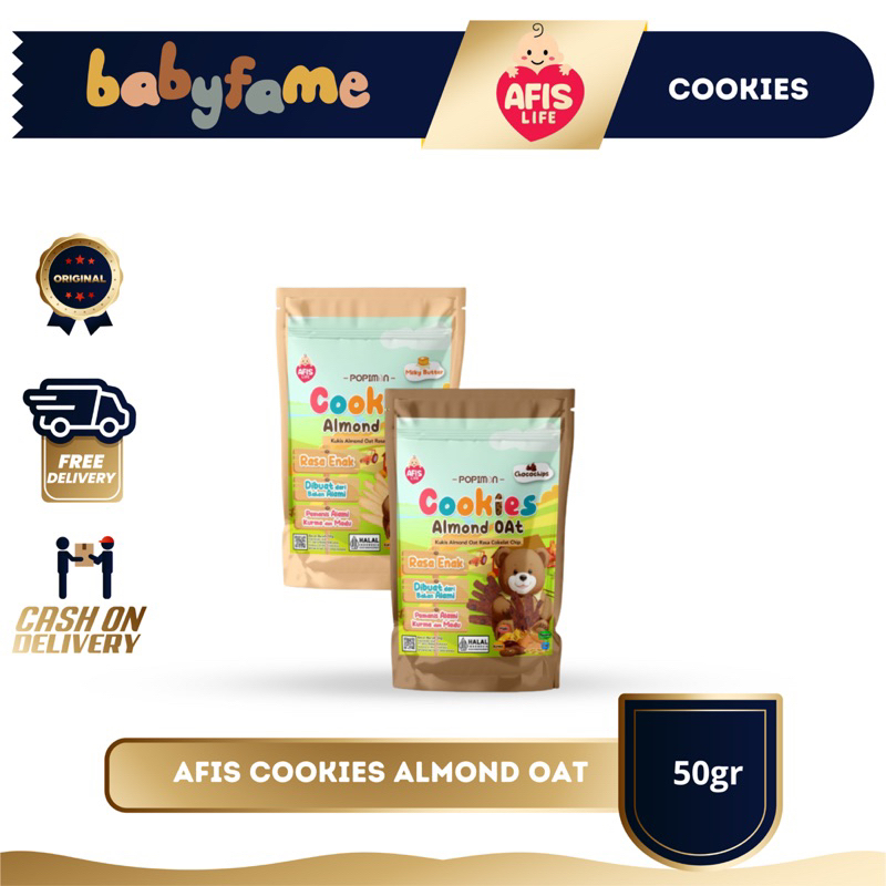 

AFIS COOKIES ALMOND OAT | 50GR | KUKIS ALMOND CEMILAN SEHAT