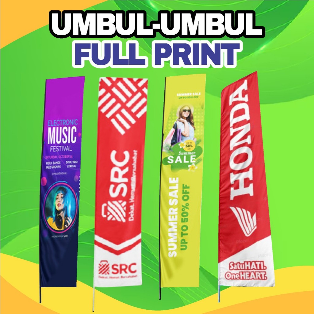 umbul umbul full print custom / Ready bisa custom Bebas satuan/ non COD