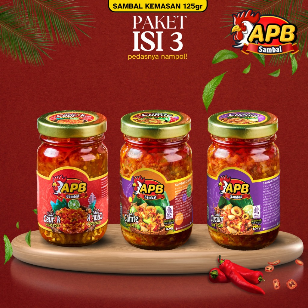 

Bundling 3 Sambal 125gr Sambal Bawang/Ceurik l Sambal Cumi Pete l Sambal Cumi