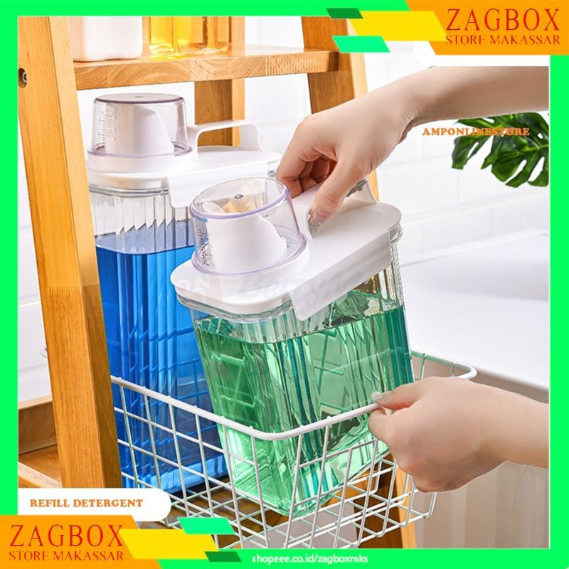 1500ML Botol Refill Deterjen Laundry Cair dan bubuk Transfaran - Wadah Penyimpanan serbaguna