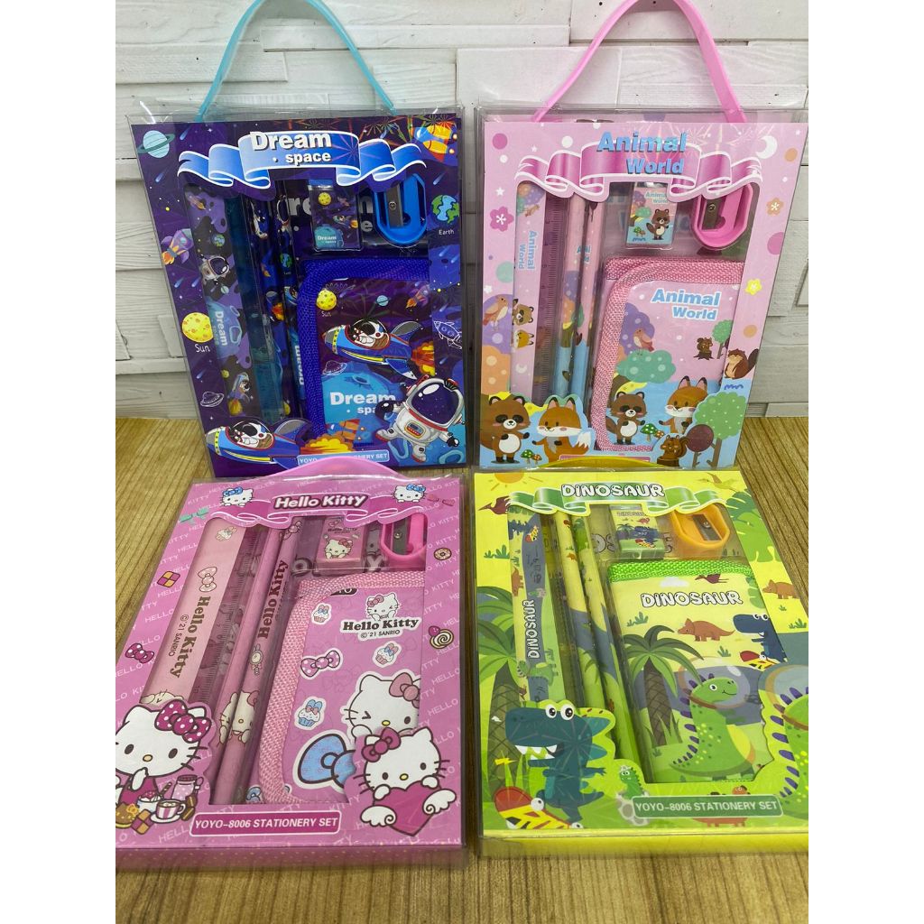 

Study Set Paket Alat Tulis Pensil Set Dompet Kotak Pensil Anak Stationary Set Kartun 8006