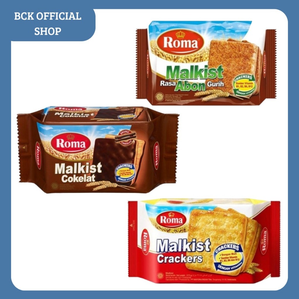 

ROMA MALKIST BELGIAN STYLE CHOCOLATE 90gr/ROMA MALKIST SWEET CRACKERS 105gr/ ROMA MALKIST ABON 105gr