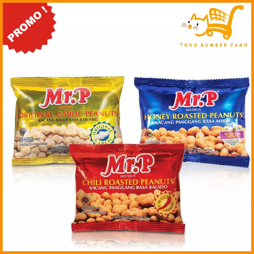 

Mr. P kacang panggang 40 gram all varian