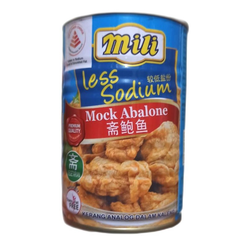 

Mili Mock Abalone Less Sodium 185g / Mili Abalone Vegetarian Kaleng / Mili Kerang Analog Can 185g