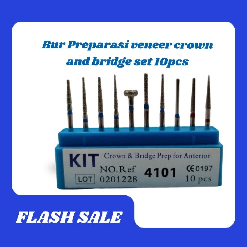 Bur Preparasi Veneer Crown and Bridge set 10pcs