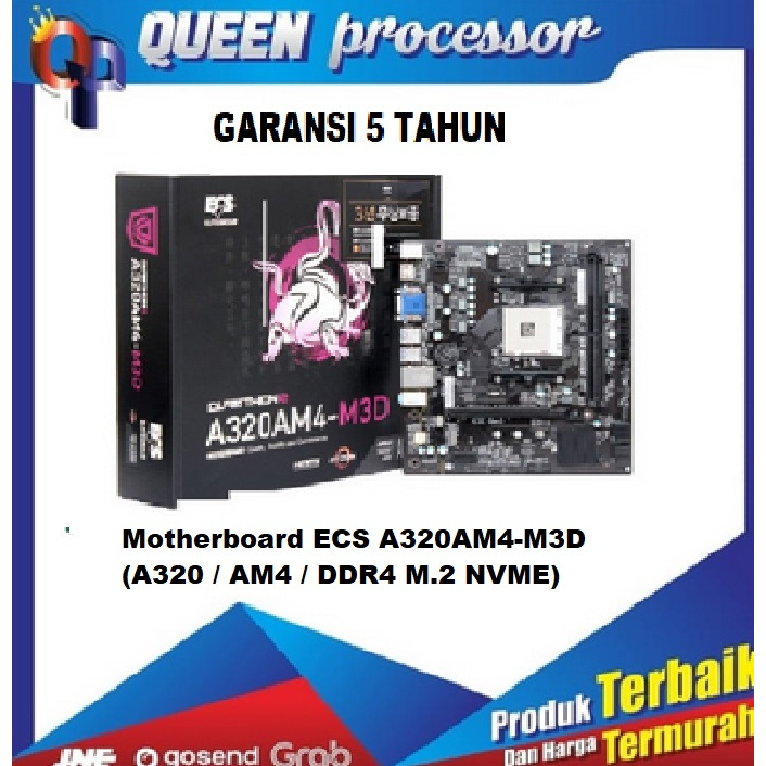 Motherboard ECS A320AM4-M3D ( AM4 / A320 / DDR4 / M.2 NVME  )