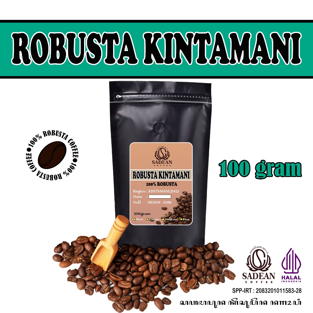 

Biji Kopi Robusta Kintamani / Kopi Robusta Kintamani 100g / Robusta Kintamani