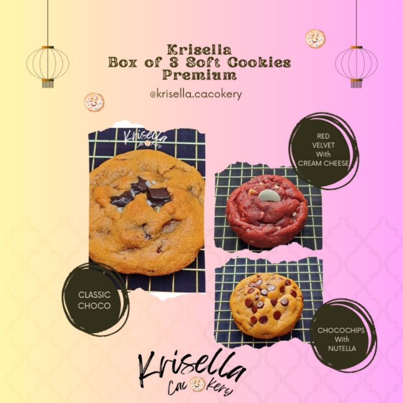 

Big Soft Cookies - Box Of 3 Soft Cookies Premium Paket 1