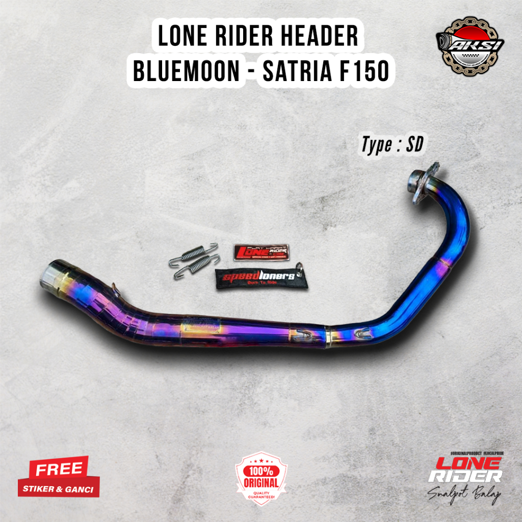 ORIGINAL LONE RIDER Header Pipa Spesial Drag Bluemoon Satria FU - Knalpot Racing Lone Rider