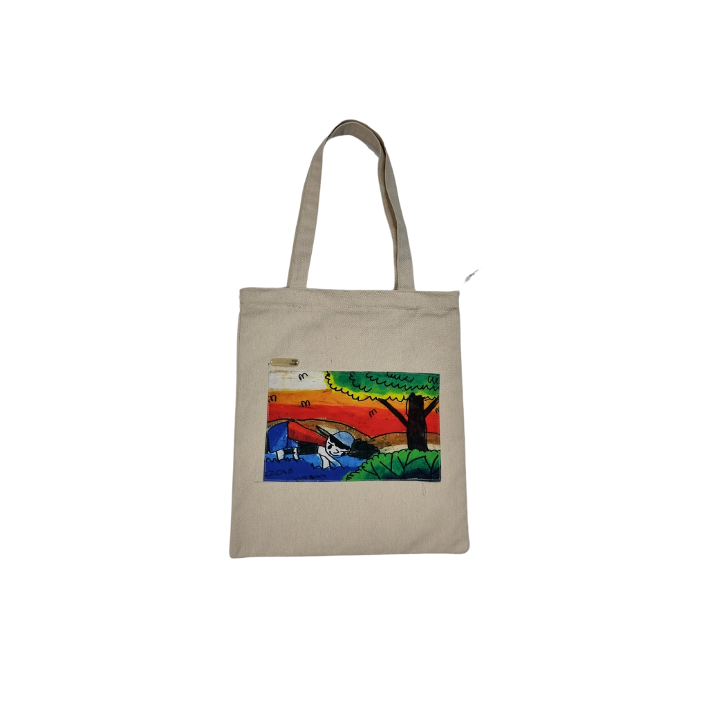 TOTEBAG MINIMALIS LUKIS CUSTOM / TAS BAHU SIMPLE / TAS KANVAS LUKIS