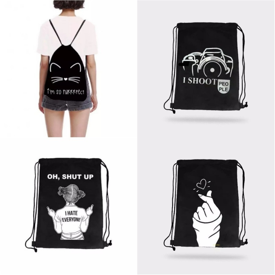 Totebag Serut - tote bag ransel serut tas wanita