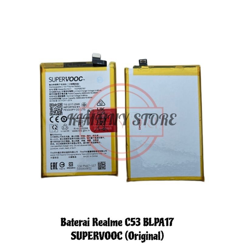 Battery Baterai Batre Realme C53 BLPA17 SUPERVOOC Original