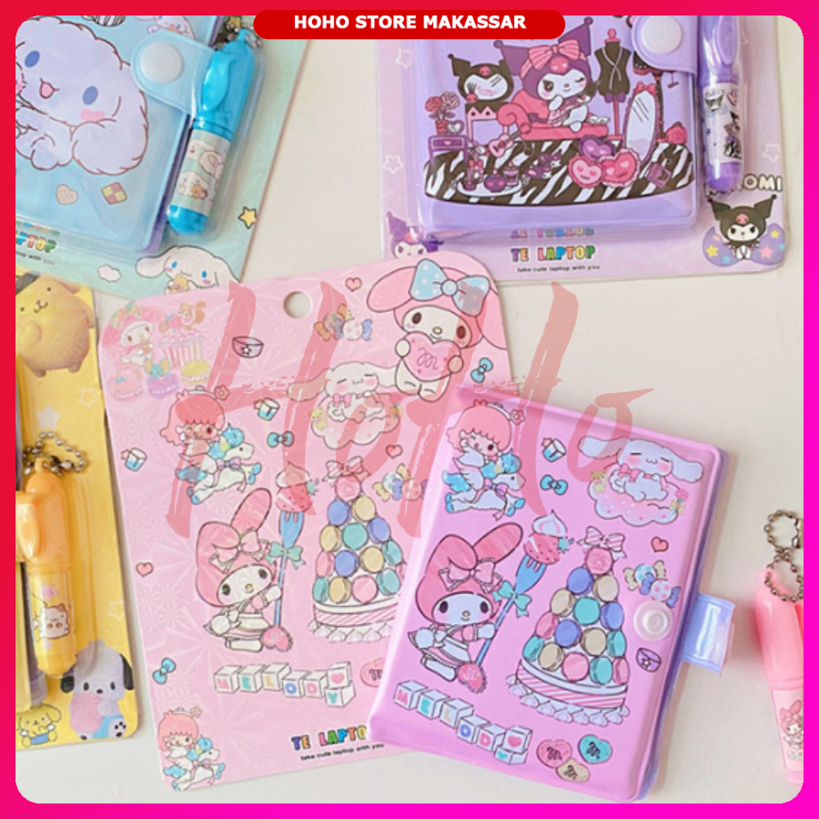 

Buku Diary MINI Cute Note Book Motif Sanrio Mini Memo Klip Notebook - NBD1