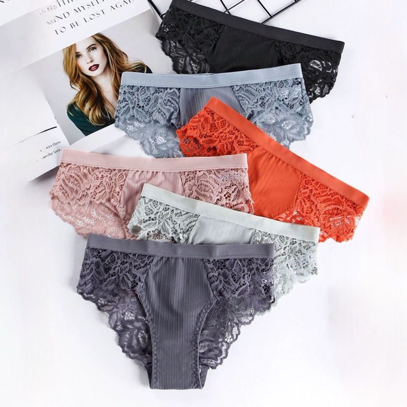 Luckymm Sexy Underwear Celana Dalam Wanita / Cancut Wanita Bahan Renda Halus 6802