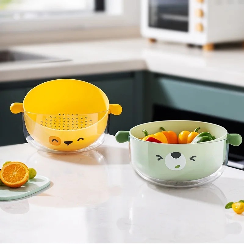 Tirisan Dapur Buah Sayur Washing Bowl Double layer Tempat Buat 4412