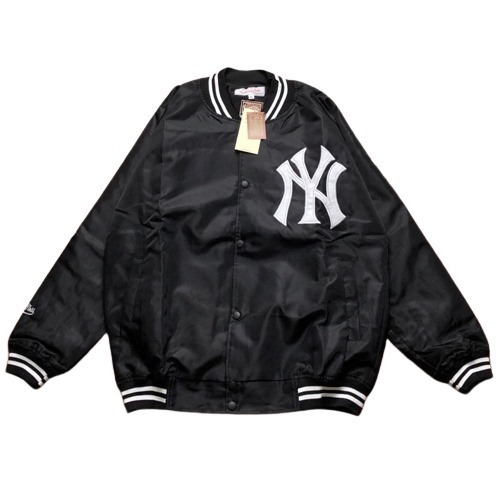 (FULL BORDIR) Varsity Yankees jaket baseball NY Logo unisex wanita pria bordir patch premium
