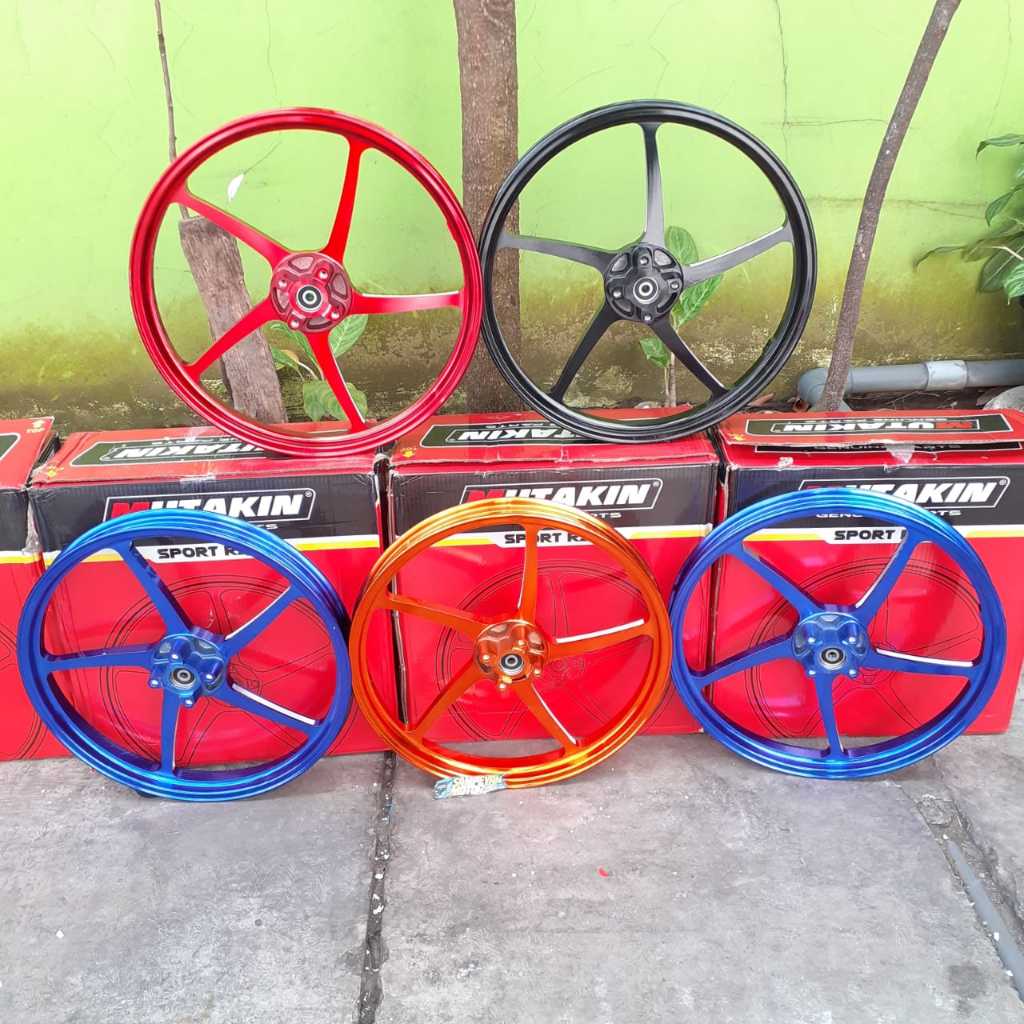 Velg Set Variasi Racing Mutakin 525 Palang 5 Model Enkei AK-55 Ukuran 17 X 160 / 160 Jupiter MX King