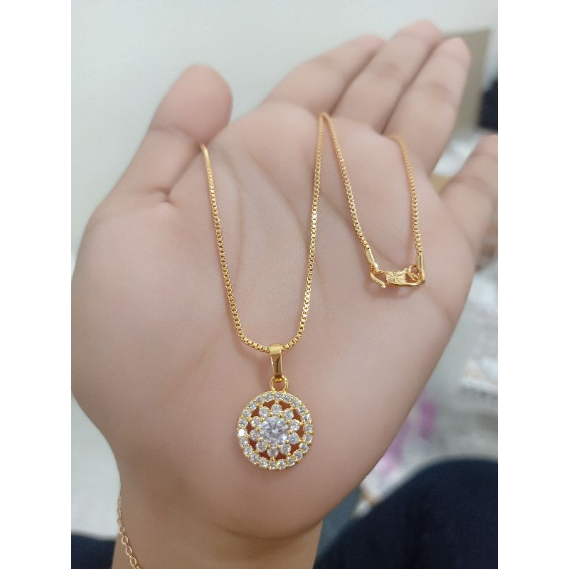 kalung matahari berlapis emas A0024