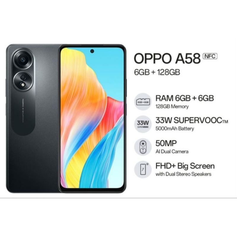 HP OPPO A58 RAM 6GB/128GB