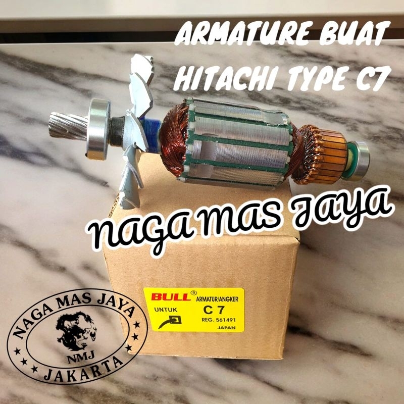 ARMATURE / ANGKER BUAT CILCULAR SAW HITACHI C7 / ARMATURE HITACHI C7 MERK BULL / ANGKER HITACHI C 7