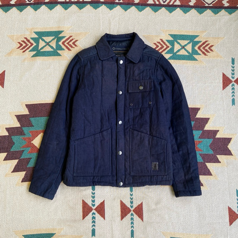 Zara Man Work Jacket Duck Canvas Navy