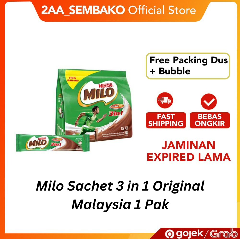 

Milo Sachet 3 in 1 Original Malaysia 1 Pak