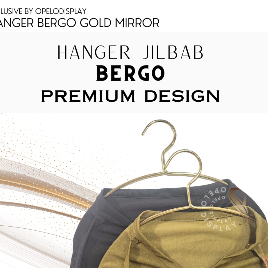 KI3 HANGER JILBAB BERGO PREMIUM WARNA GOLD ASLI GANTUNGAN BERGO MEWAH GOLD MIRROR KILAT