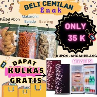 

COD NGEMIL BERHADIAH KULKAS DAPAT 1 PAKET CEMILAN PASTEL ABON BASRENG DAN MAKARONI 300GR HADIAH DI ANTAR LANGSUNG GROSIR GUDANG BESAR KALIMANTAN