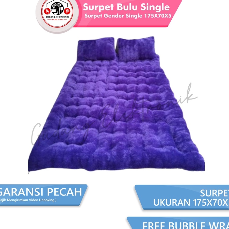 KF7 Surpet Bulu Empuk Free 2 Bantal Tebal 6cm Murah Kasur Lantai Surpet Gender SRP SG17X1X6cm