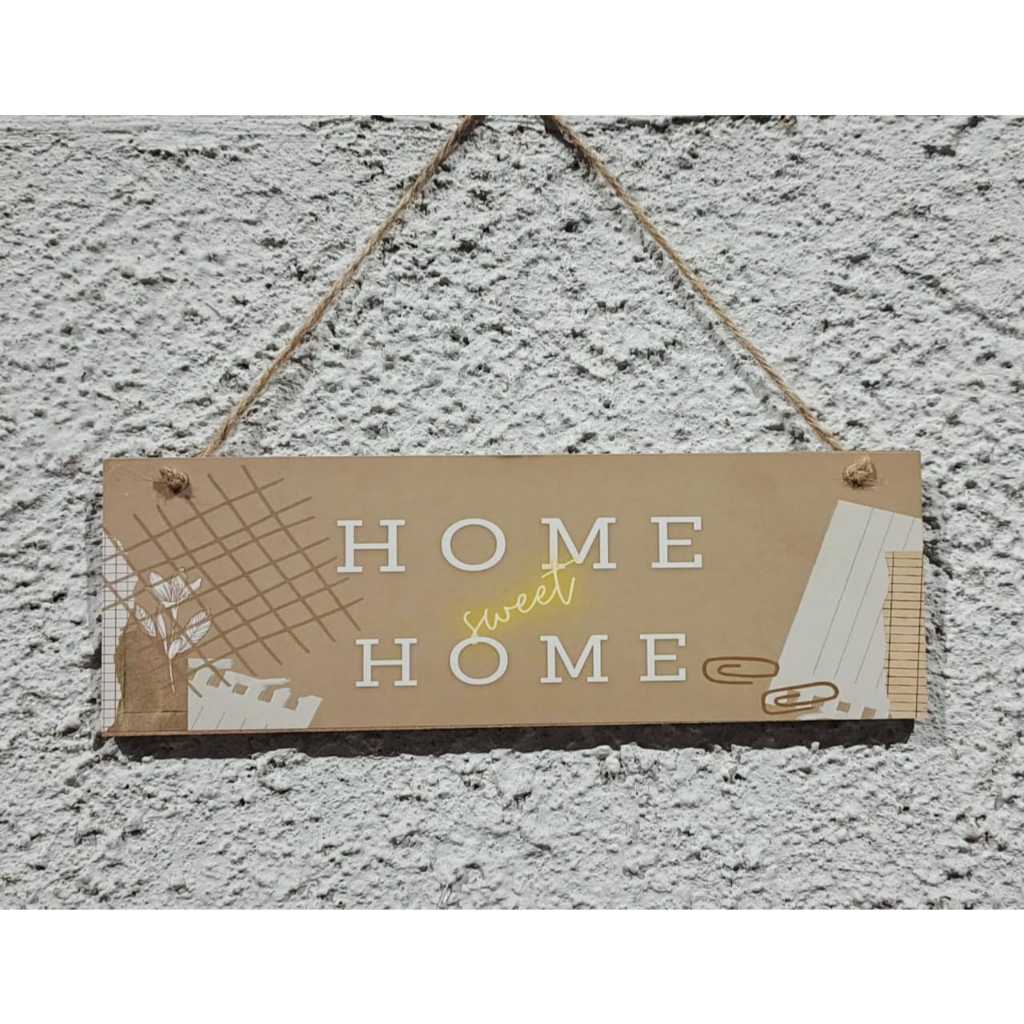 Hiasan Dinding Pintu HOME SWEET HOME Pajangan Kayu Pajangan Rumah Dekorasi