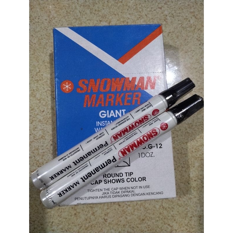 

spidol snowman permanen \ spidol whitboard \ spidol tulis papan bor \ spidol hitam 2pc