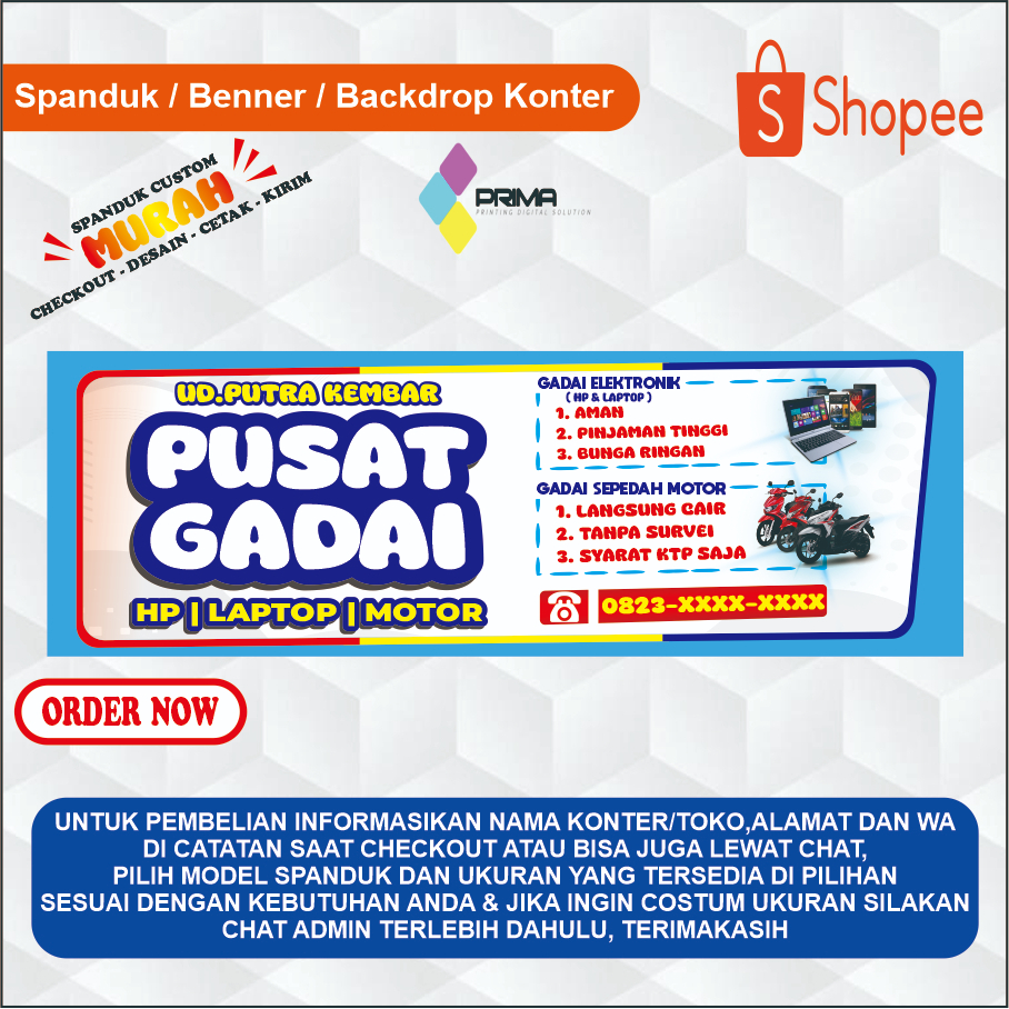 BANNER SPANDUK PEGADAIAN/BANNER CUSTOM/PROMOSI