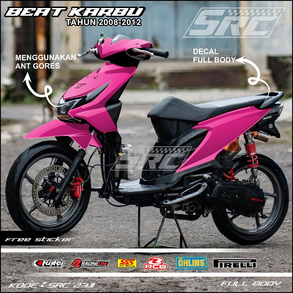 COD Decal Sticker Full Body Honda Beat Karbu 2008 2009 2010 2011 2012 Sticker Full Body Beat Karbu P