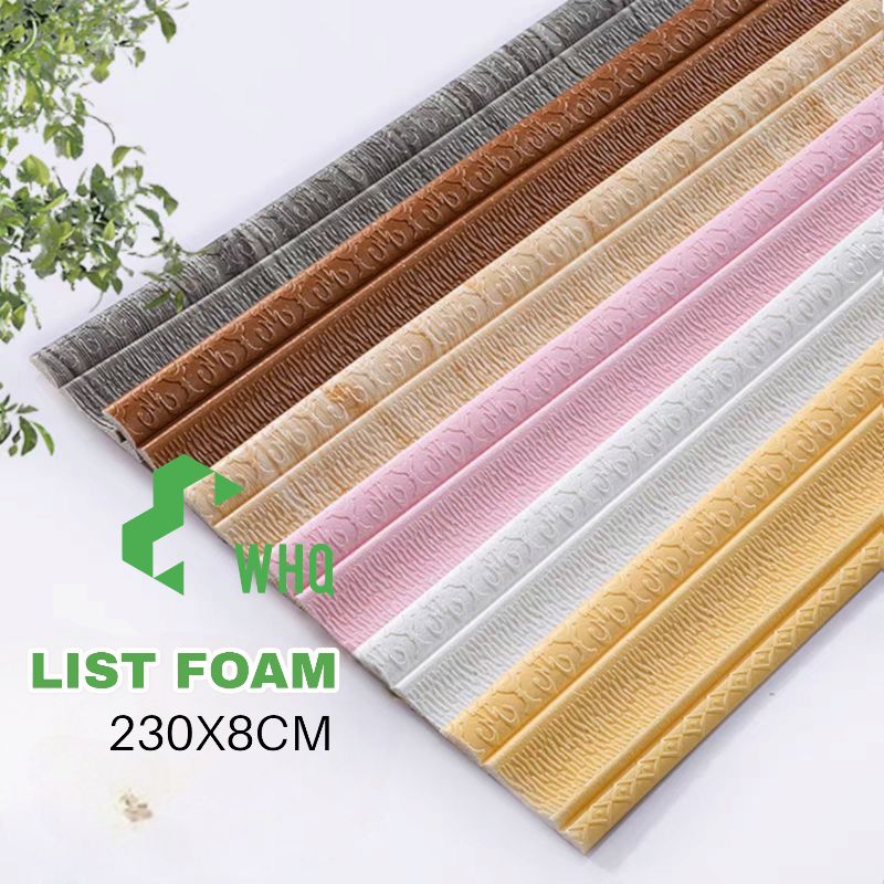 [COD] List Wallfoam 3D 230CM  X 8CM List Border  Wallpaper foam/Pembatas Wallfoam Dinding Murah Kete