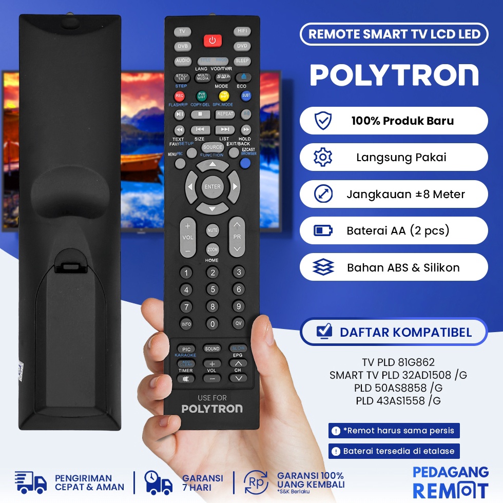 PROMO MENARIK Remot Remote TV Polytron LCD LED Android Smart TV 81G862  81i69 PLD 32AD158 G PLD 5AS8