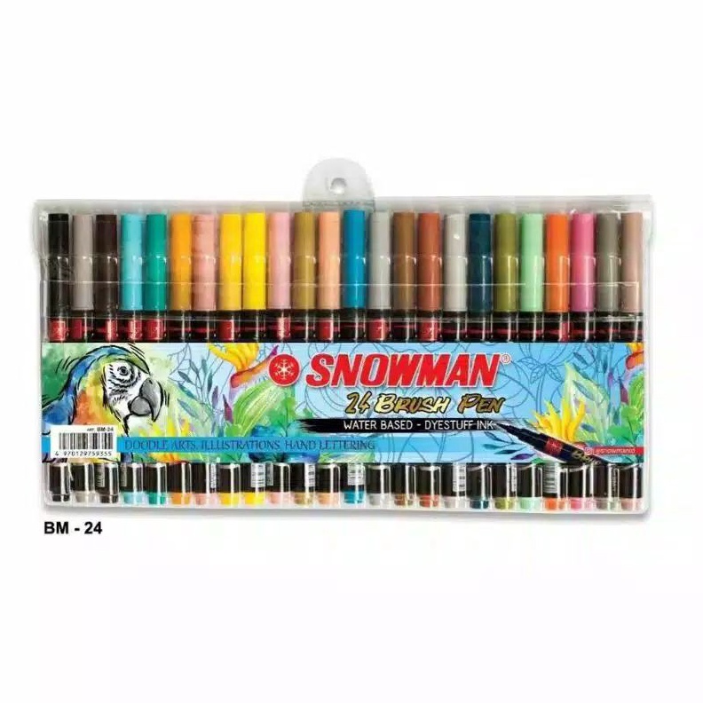 

TERBARU Spidol KuasBrush Pen BM24 Snowman 24 Warna Doodle