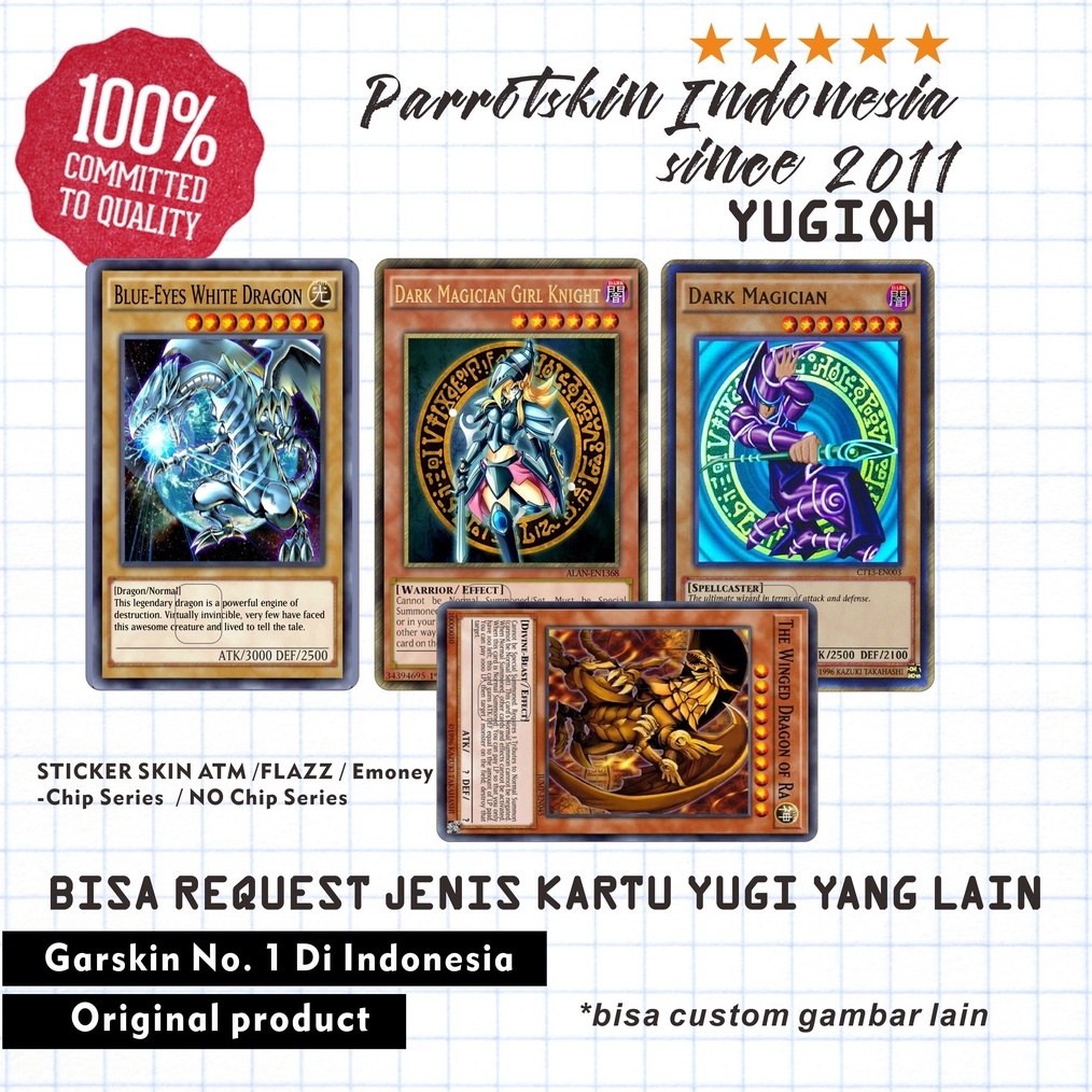 

PAKET HEMAT Emoney Flazz Tapcash ATM Debit Credit custom Sticker Skin Card kartu YUGIOH series