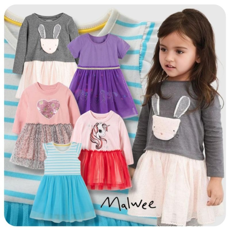 Dress pesta tutu anak perempuan size 2-10 tahun