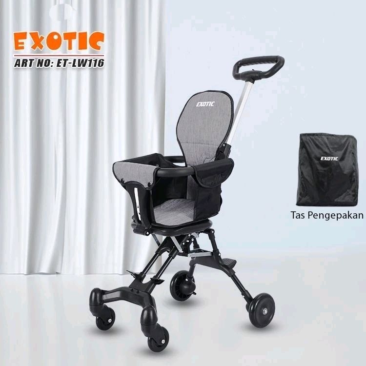Stroller duduk Travelling ringan mudah dibawa sudah ada tas merek Exotic LW 116