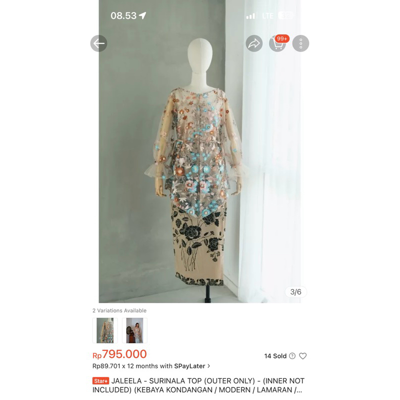 PRELOVED KEBAYA JALEELA WISUDA Surinala Top jaleela.id pearl ivory