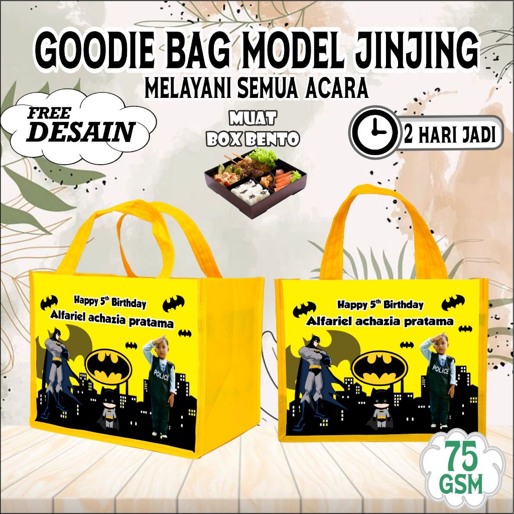 

PROMO TAS BENTO/PEMBUNGKUS ULTAH/GOODIE BAG ULANG TAHUN/Muat Box Bento/25x20x20