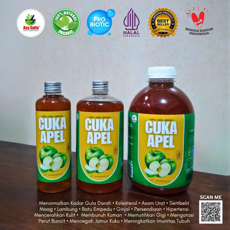 Asy Syifa'- Cuka Apel Asli-Cuka Apel with mother cider vinegar
